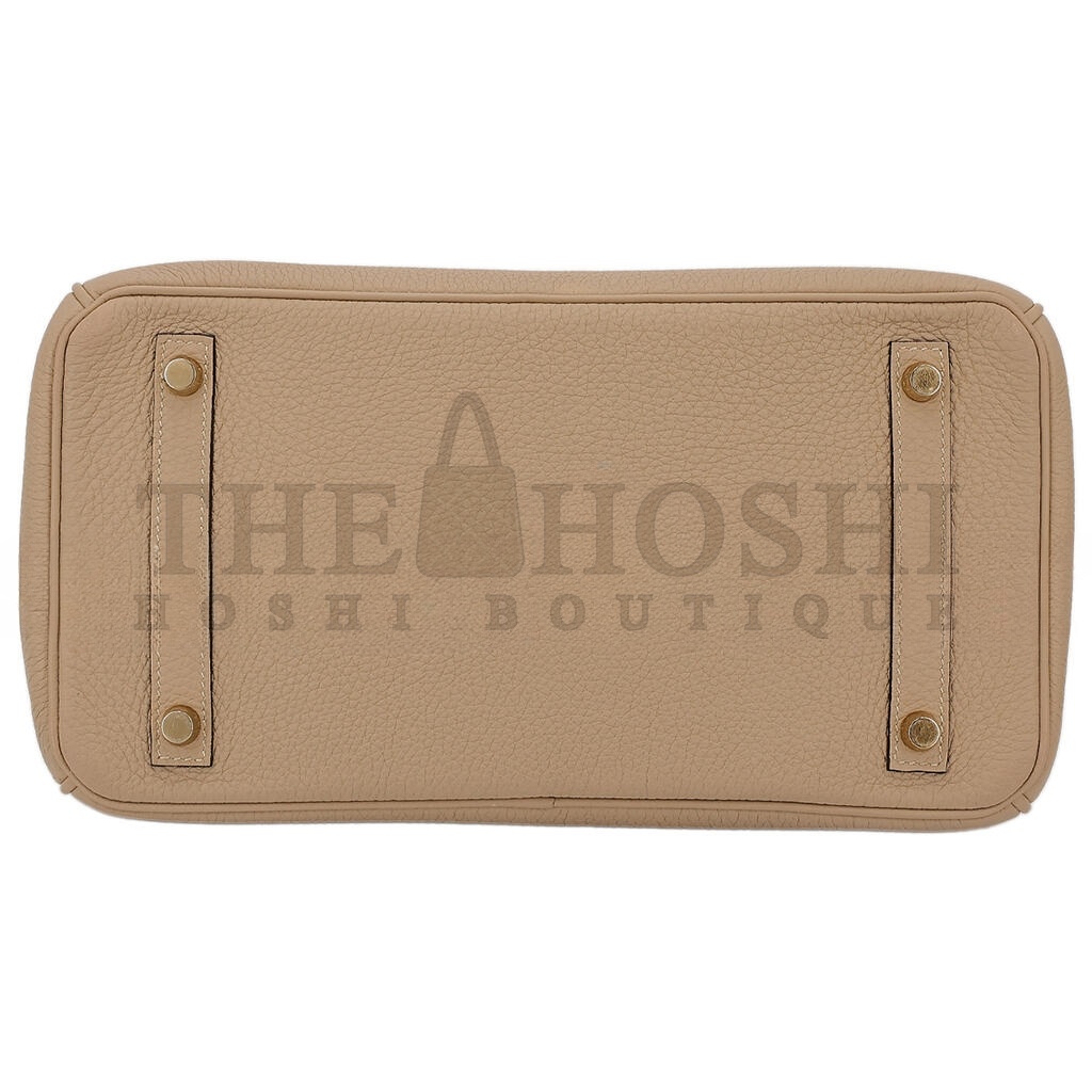 H**me5 BIRKIN25 TOGO 81 DOVE GREY GOLD BUCKLE BAG 10087367 (25*20*13cm) Master Quality